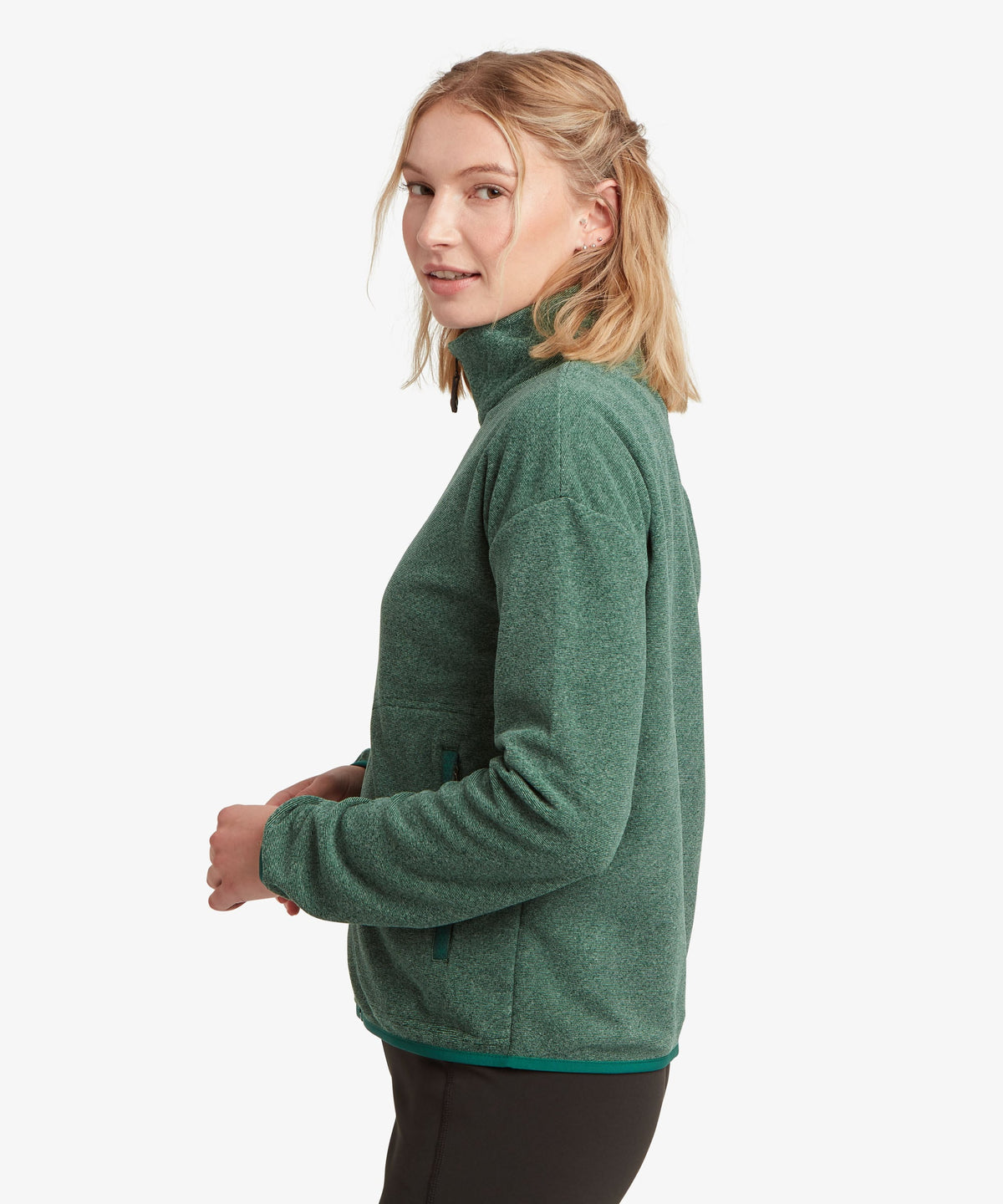 Sherpa Adventure Gear Rolpa Full Zip fleece in green against a plain white studio background.
