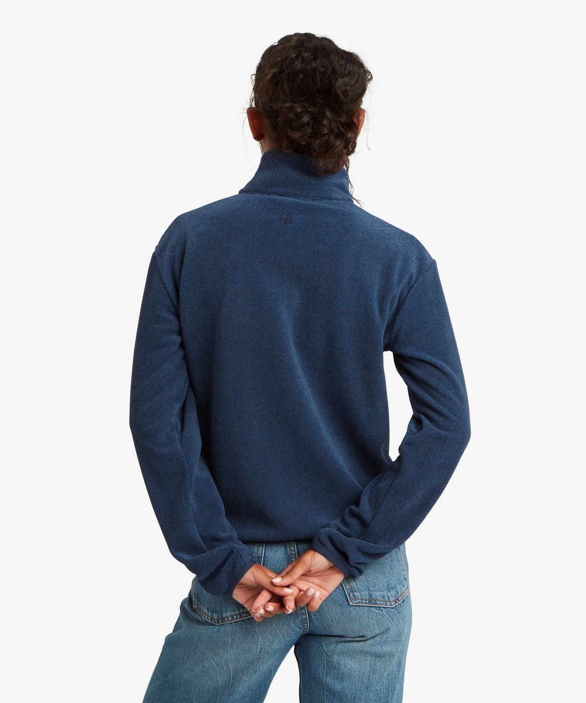 Sherpa Adventure Gear Rolpa Full Zip fleece in navy against a plain white studio background.