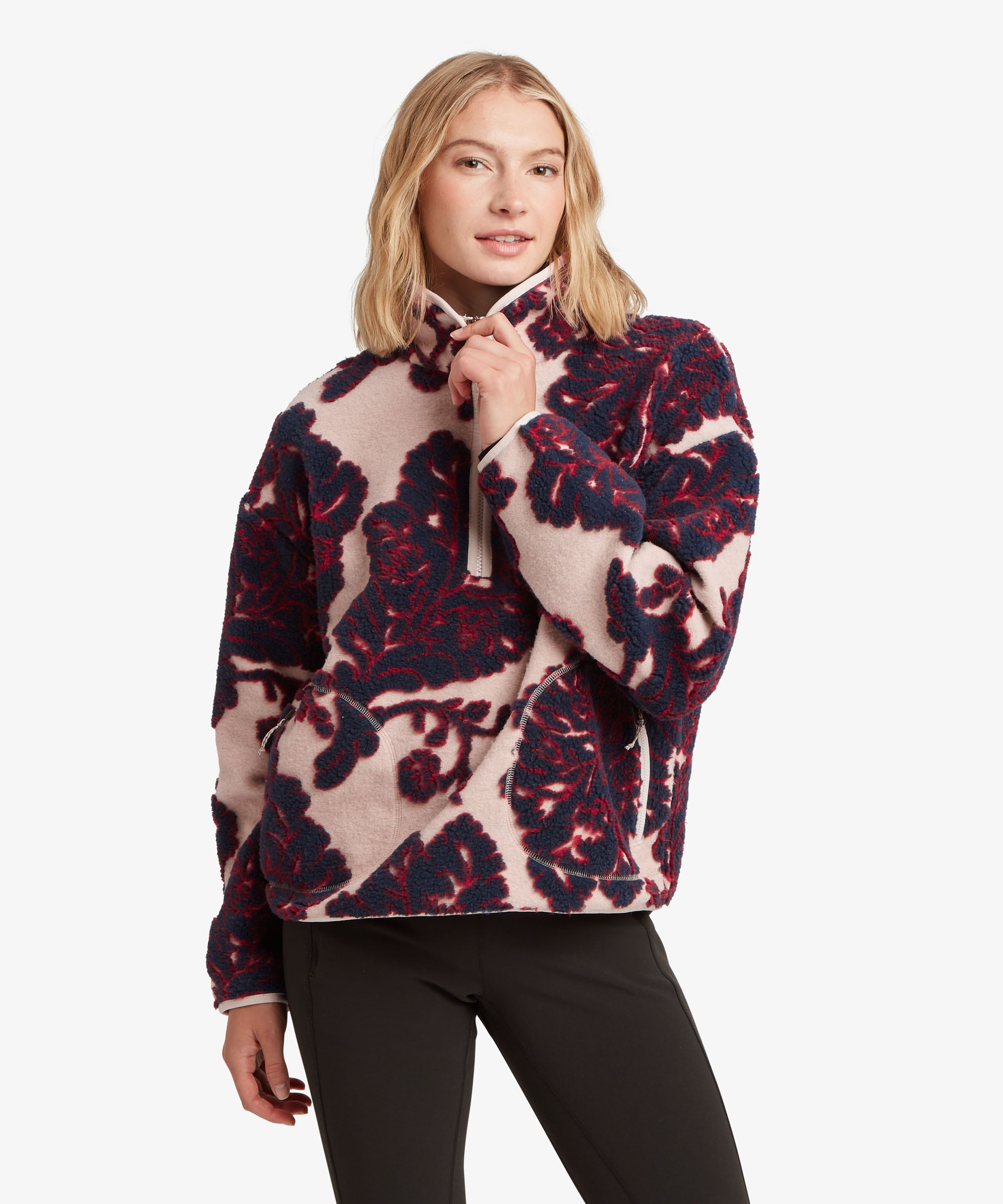 Yundrae – Woman What You Need Womens Tara Quarter Zip Fleece Cream | Sherpa Adventure Gear