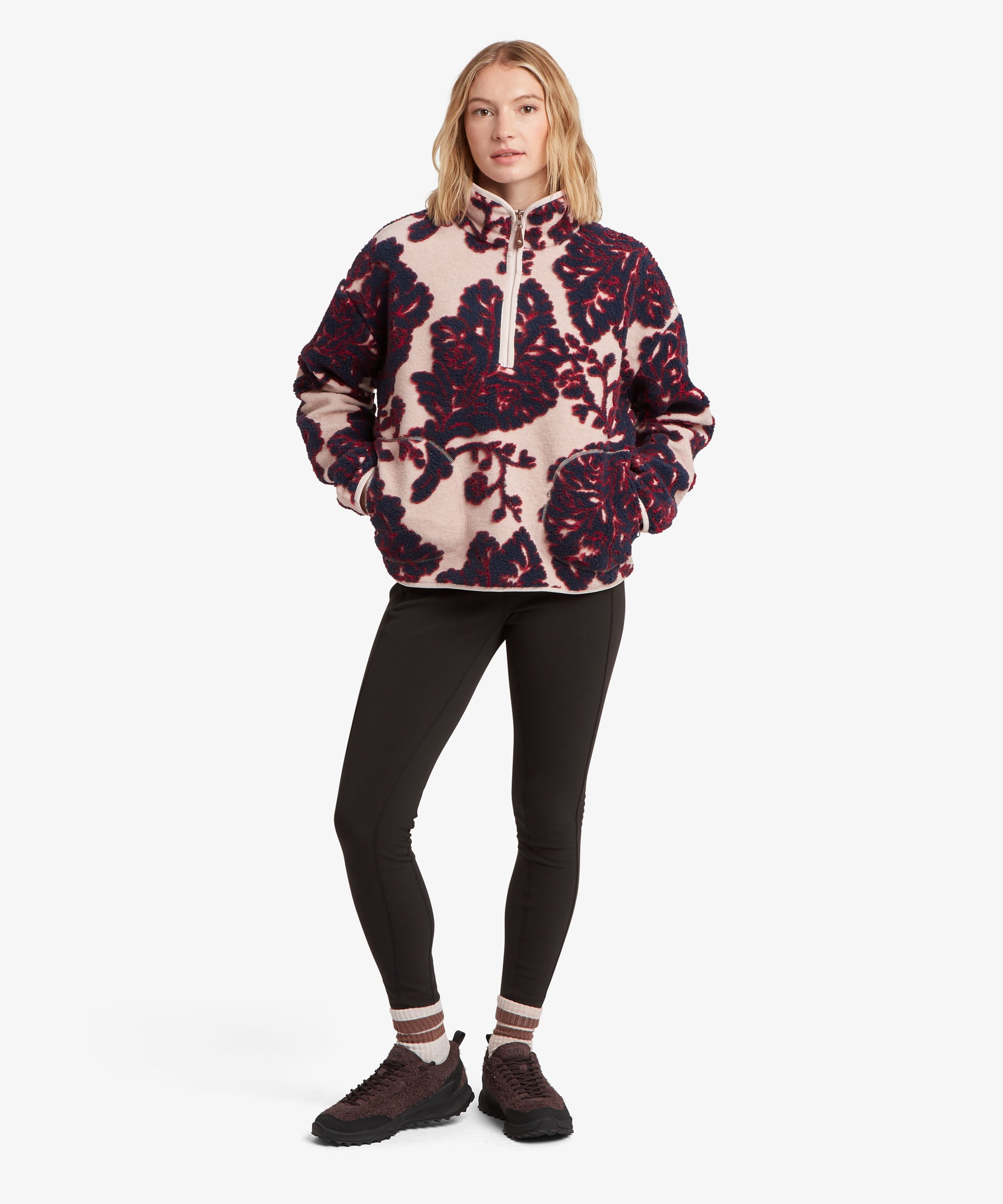 Womens Tara Quarter Zip Fleece Cream | Sherpa Adventure Gear