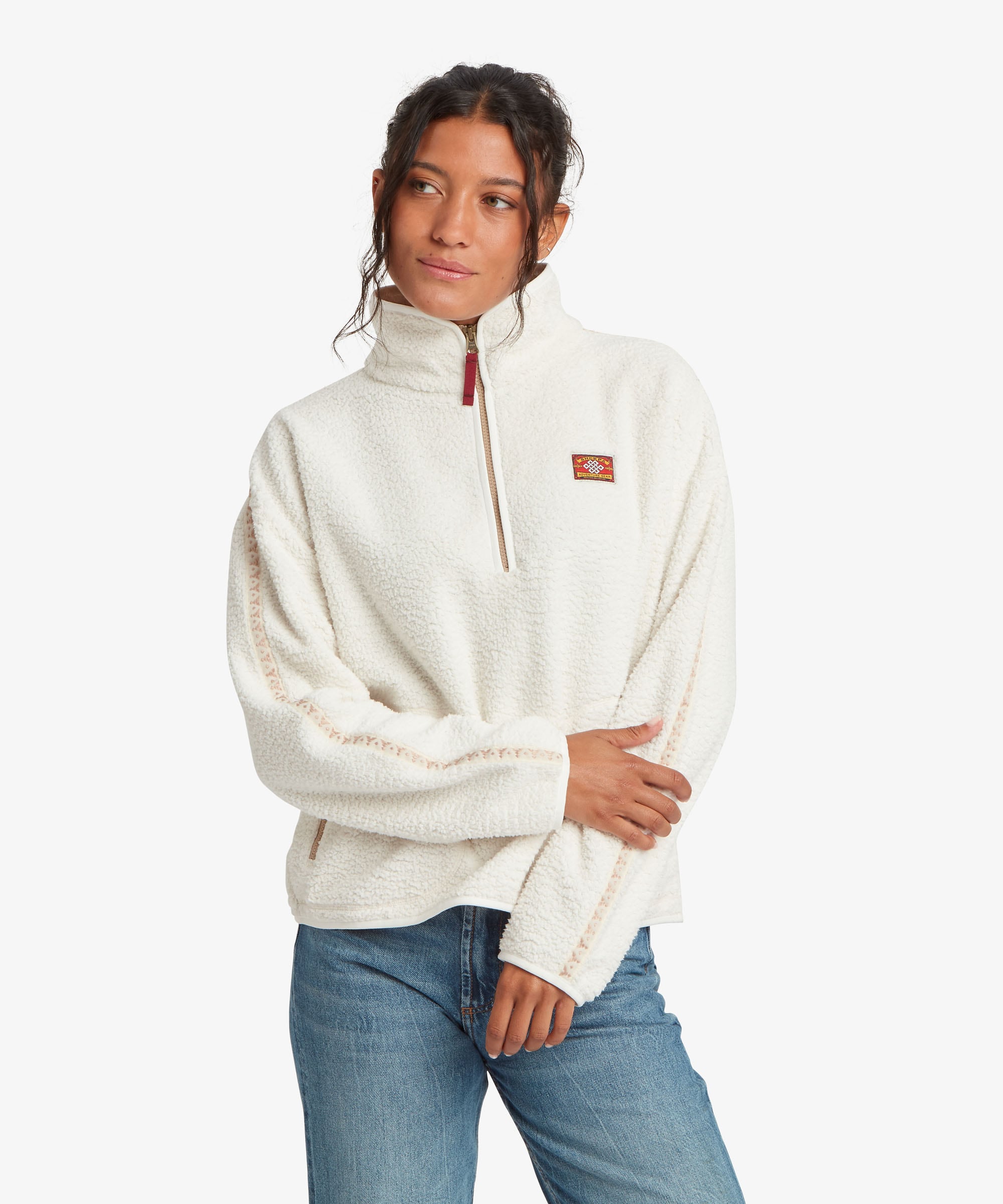 Womens Tarcho Quarter Zip Pullover Cream | Sherpa Adventure Gear