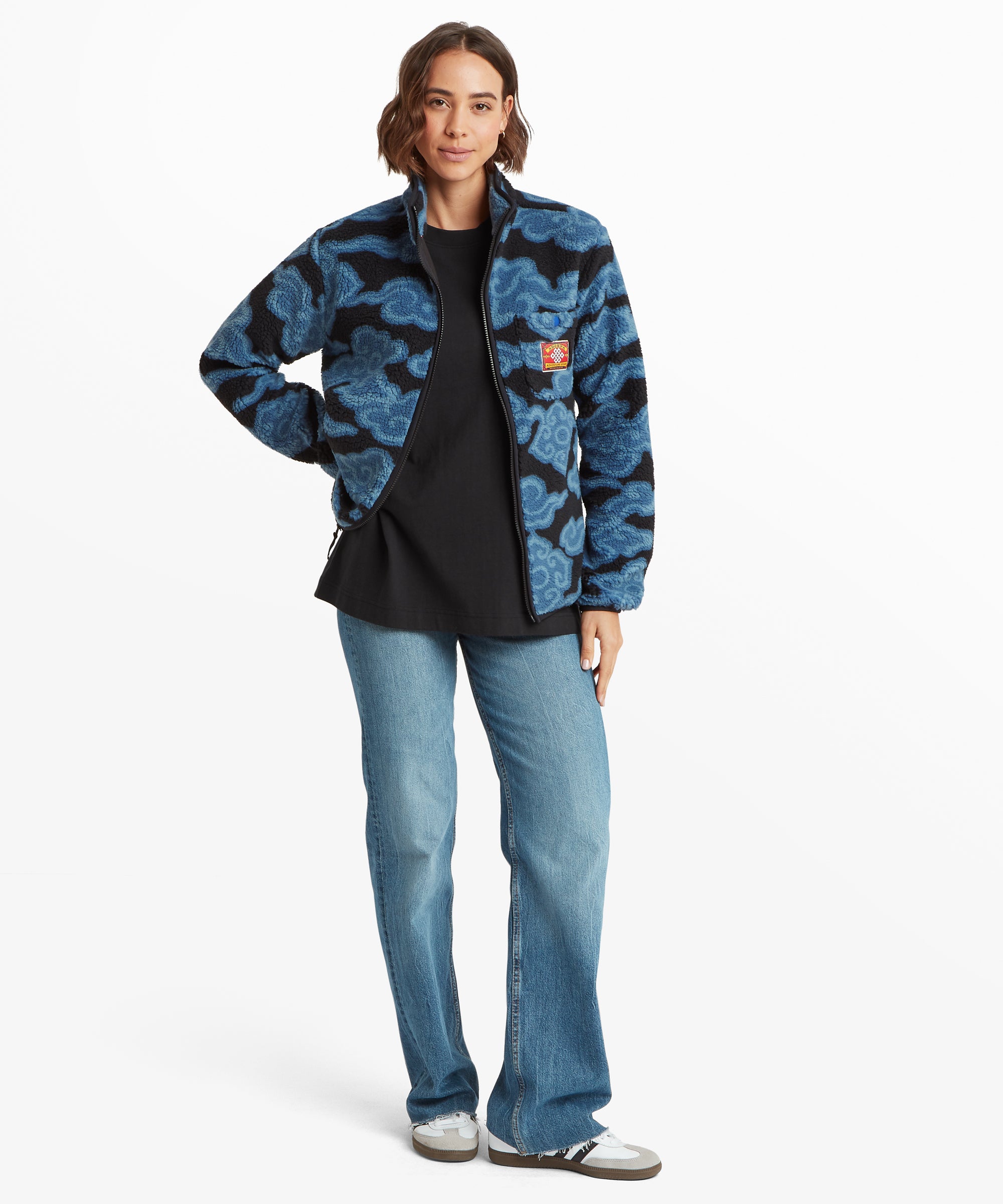 Tarcho Printed Full Zip Fleece  - Black Cloud