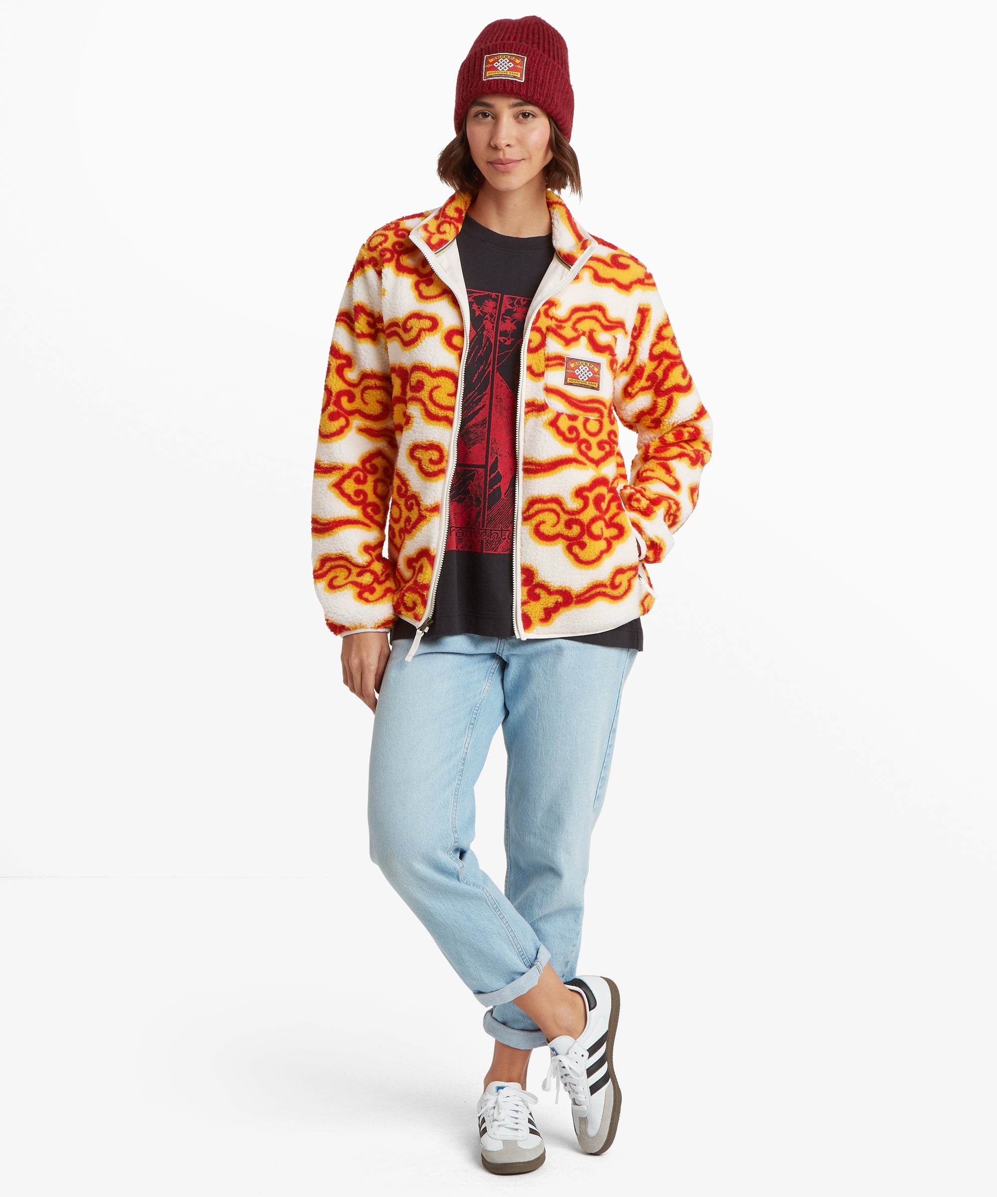 Tarcho Printed Full Zip Fleece  - Peetho Cloud