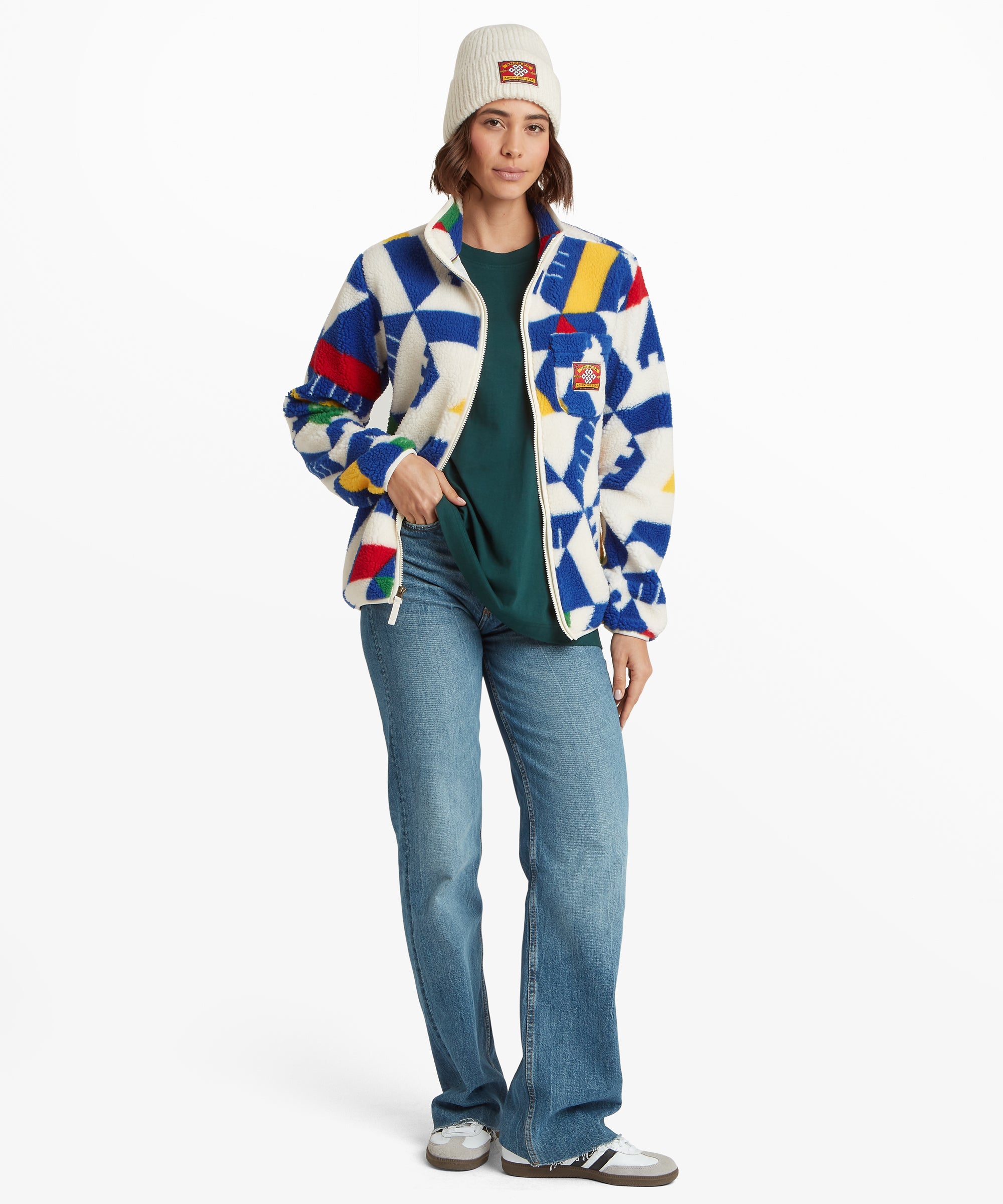Tarcho Printed Full Zip Fleece  - Peetho Geo Block