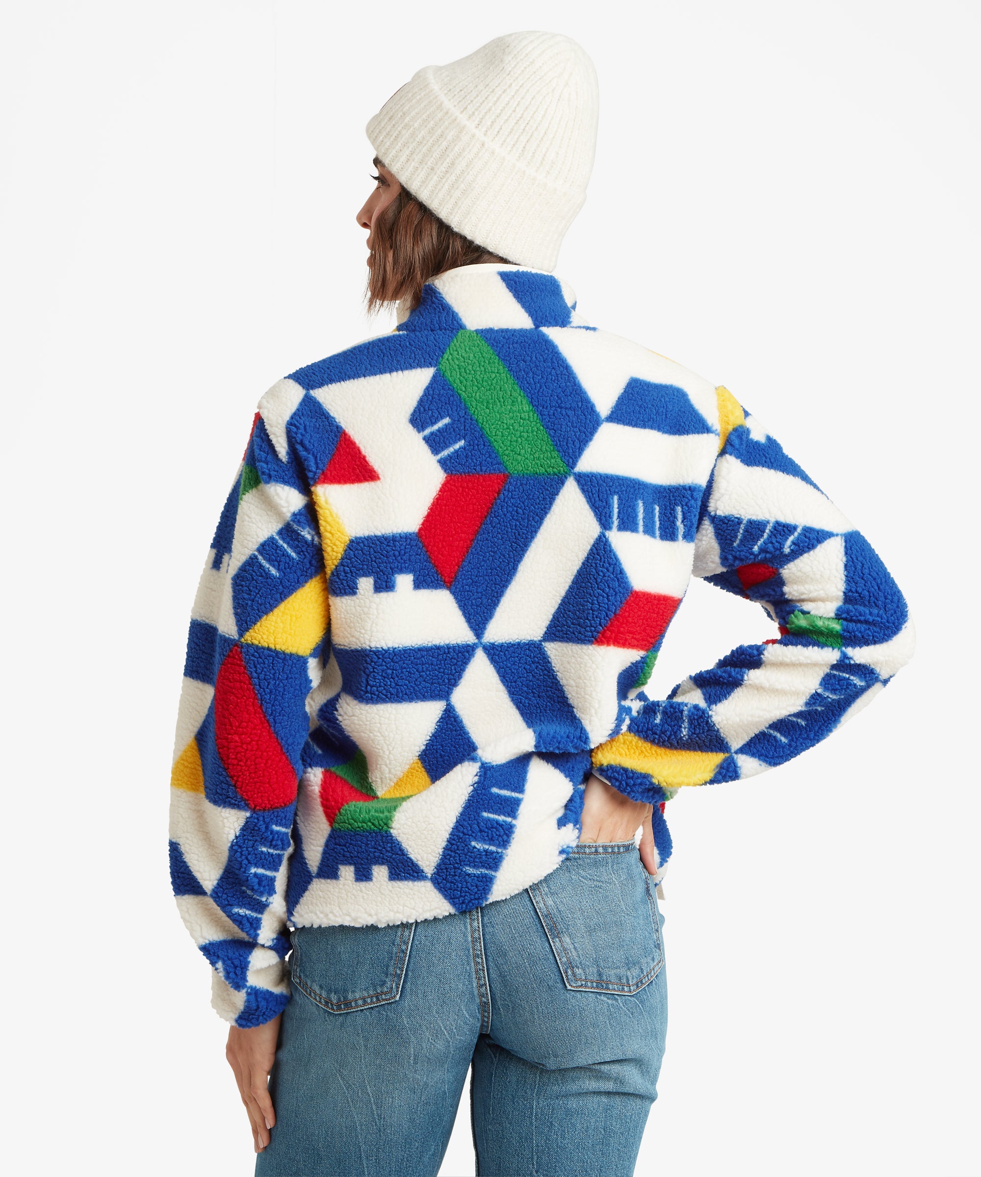 Tarcho Printed Full Zip Fleece  - Peetho Geo Block