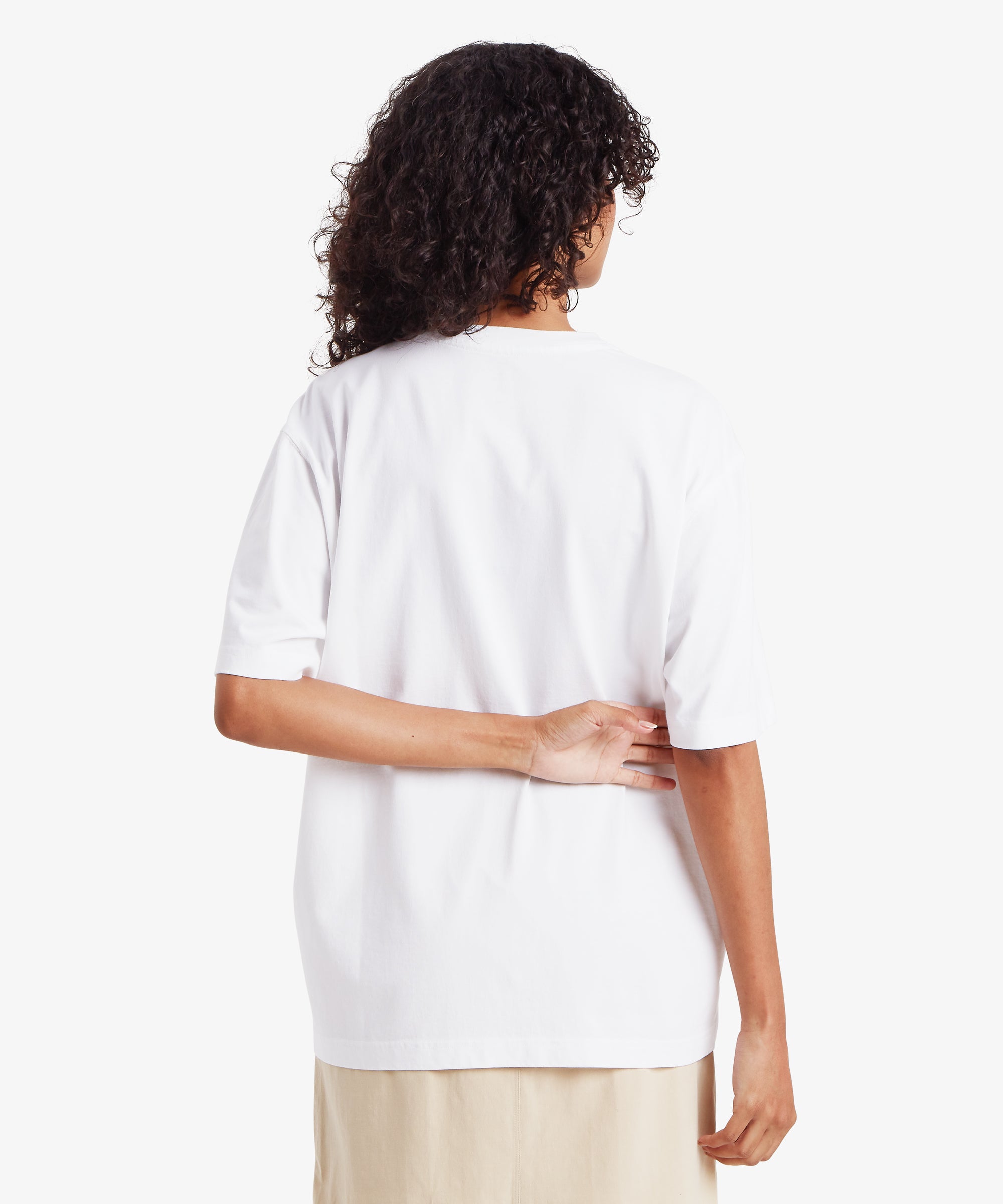 Wei§es, Ÿbergro§es, kurzŠrmeliges Tarcho Rhododendron T-Shirt in Katha White